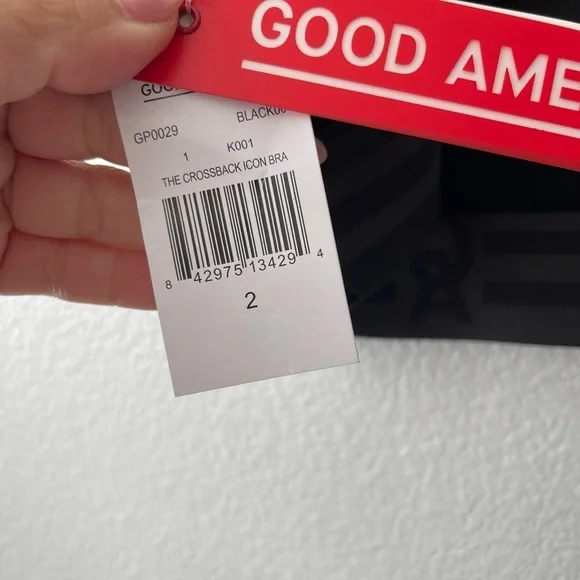 Good American Crossback Icon Bra NWT Women’s Sz 2 US Medium Black - Picture 6 of 8